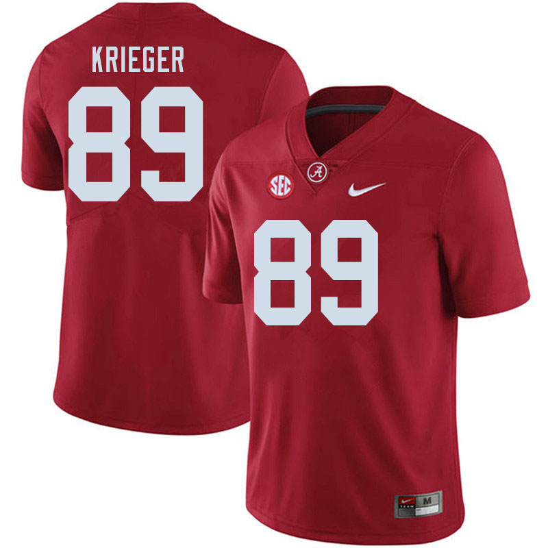 Men #89 Grant Krieger Alabama Crimson Tide College Football Jerseys Sale-Crimson